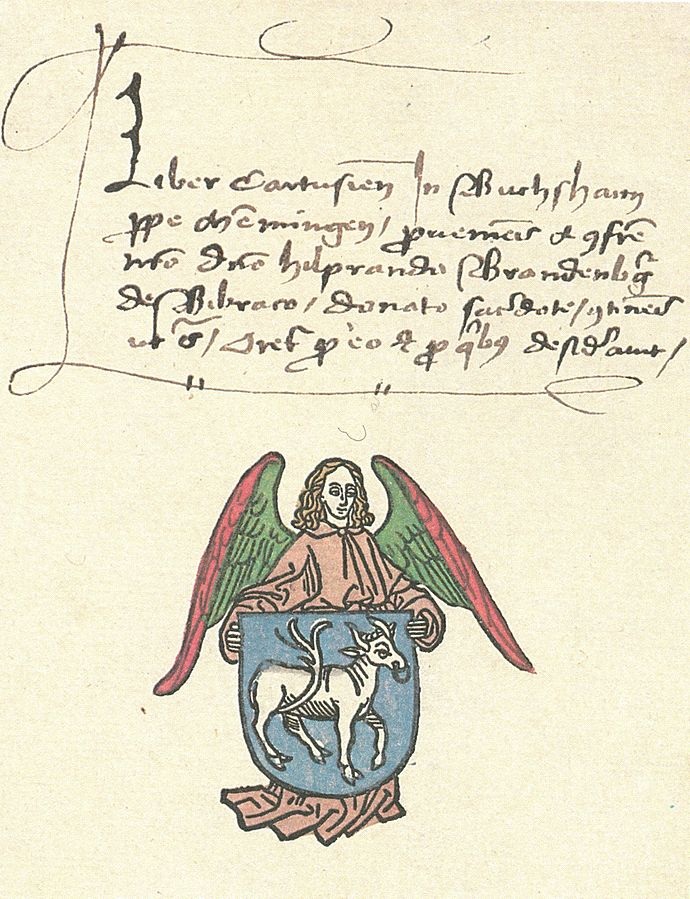 Aquesta imatge té un atribut alt buit; el nom de fitxer és un-dels-primers-exlibris-del-monjo-hildebrand-brandenburg-de-biberach-1480.jpg